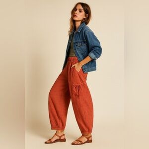 Handmade Quilted Boho Wide Leg Pants | Artisan Embroidered | Linen Revival Co